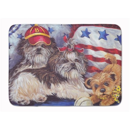 Carolines Treasures Carolines Treasures PPP3273RUG 19 x 27 in. Shih Tzu Americana Sweethearts Machine Washable Memory Foam Mat PPP3273RUG